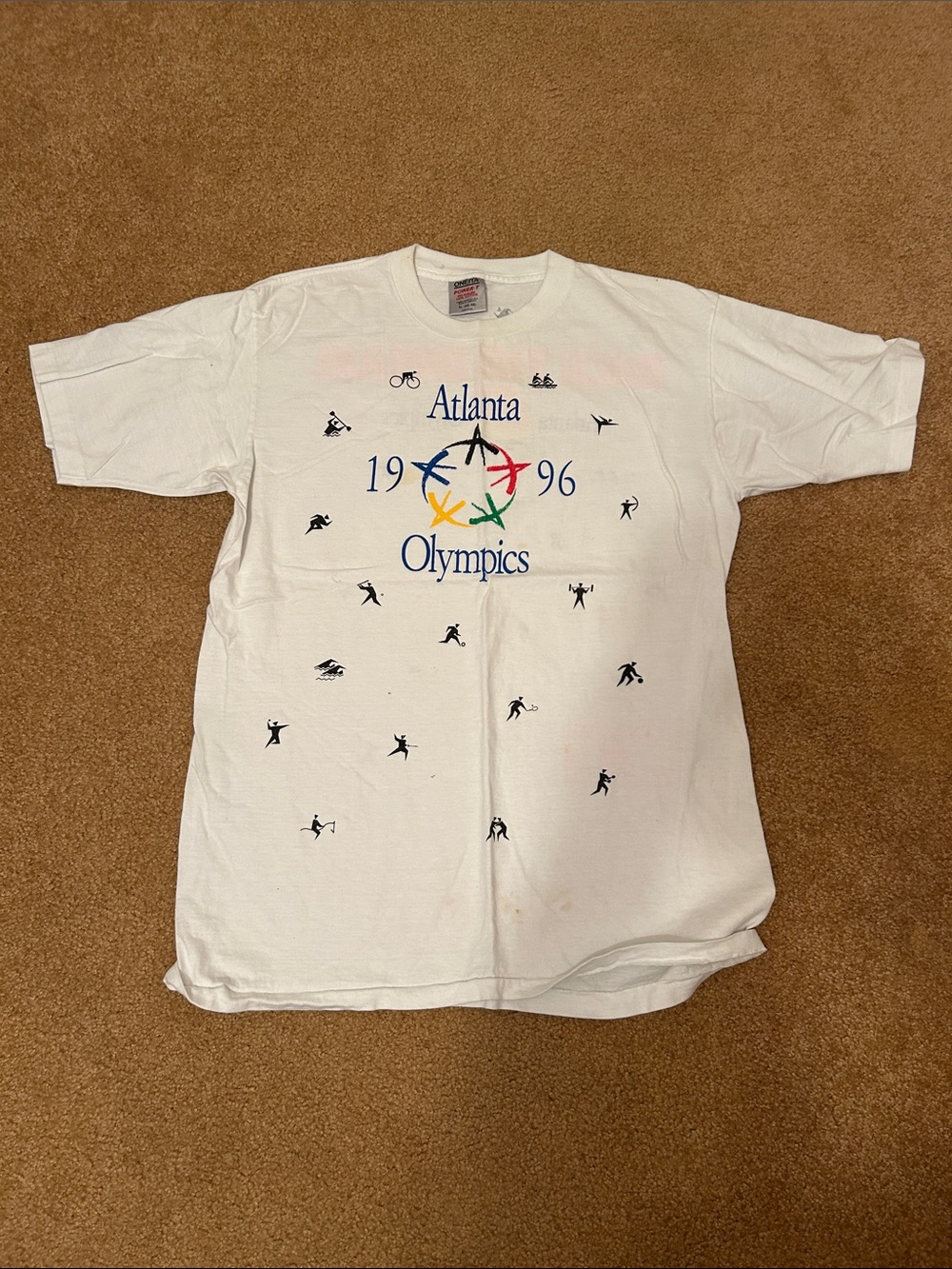 1996 Atlanta Olympics White Graphic Tee